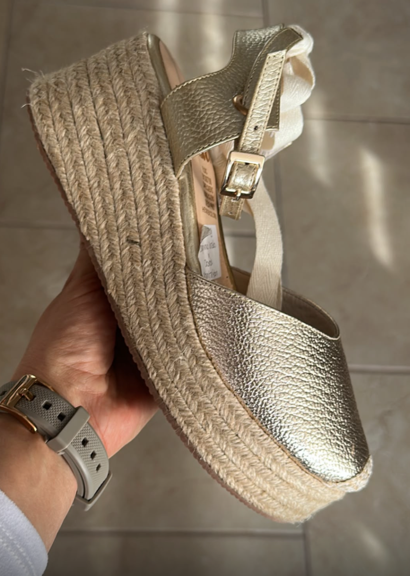 Alpargata Amara Oro — Plataforma Yute — Calzado Da Stefi