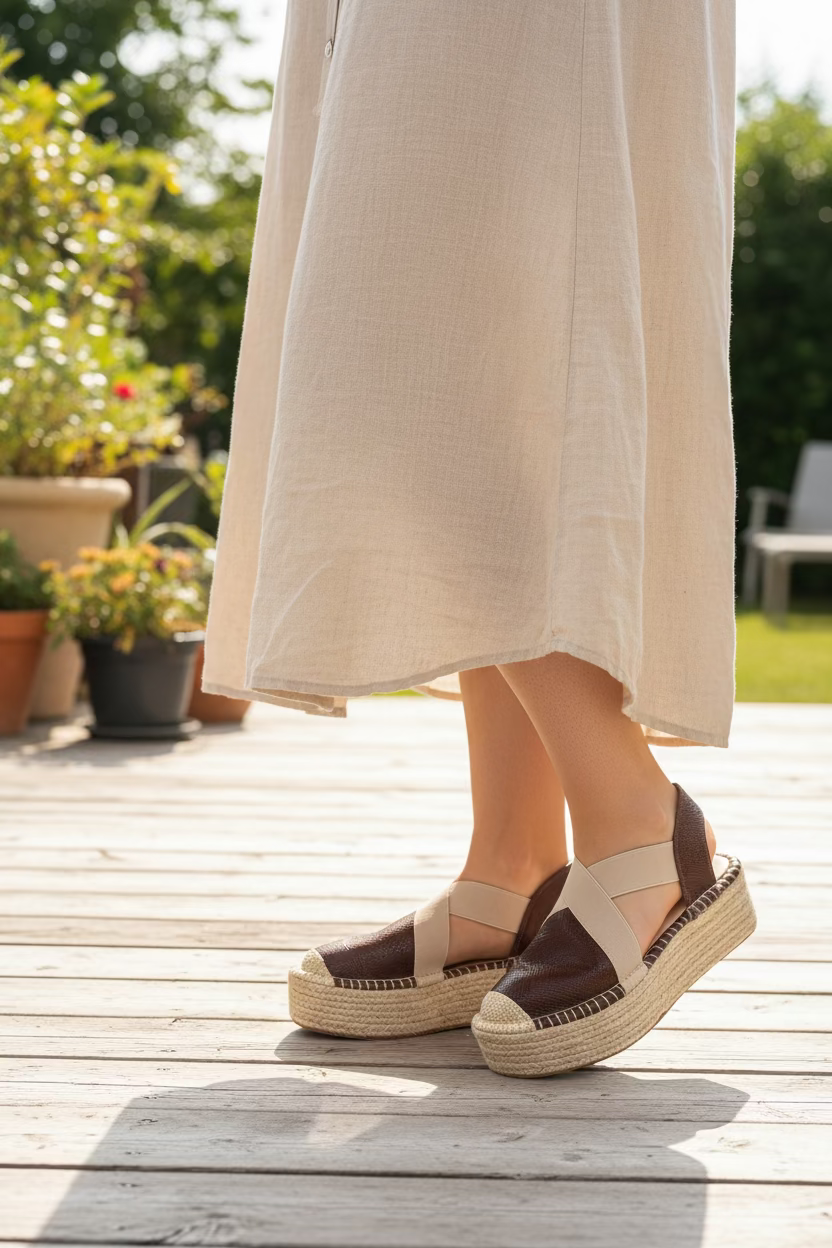 Amalfi Chocolate – Alpargatas Plataforma Cross Strap | Da Stefi