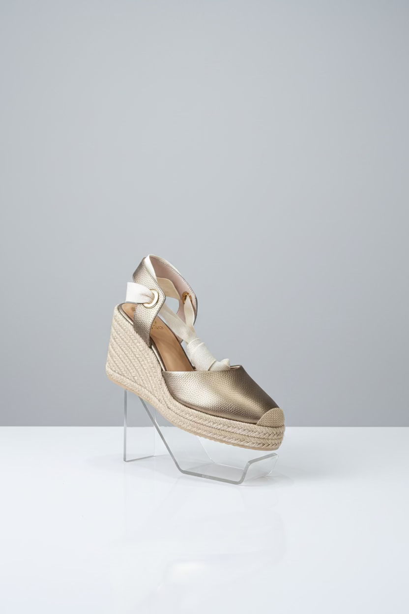 Camelia Bronce – Alpargatas Plataforma con Amarre Romano | Da Stefi