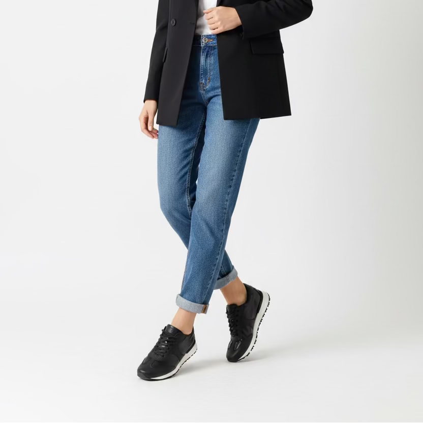 Sneaker Ivana Black | Cuero Vacuno Negro Hecho a Mano — Calzado Da Stefi