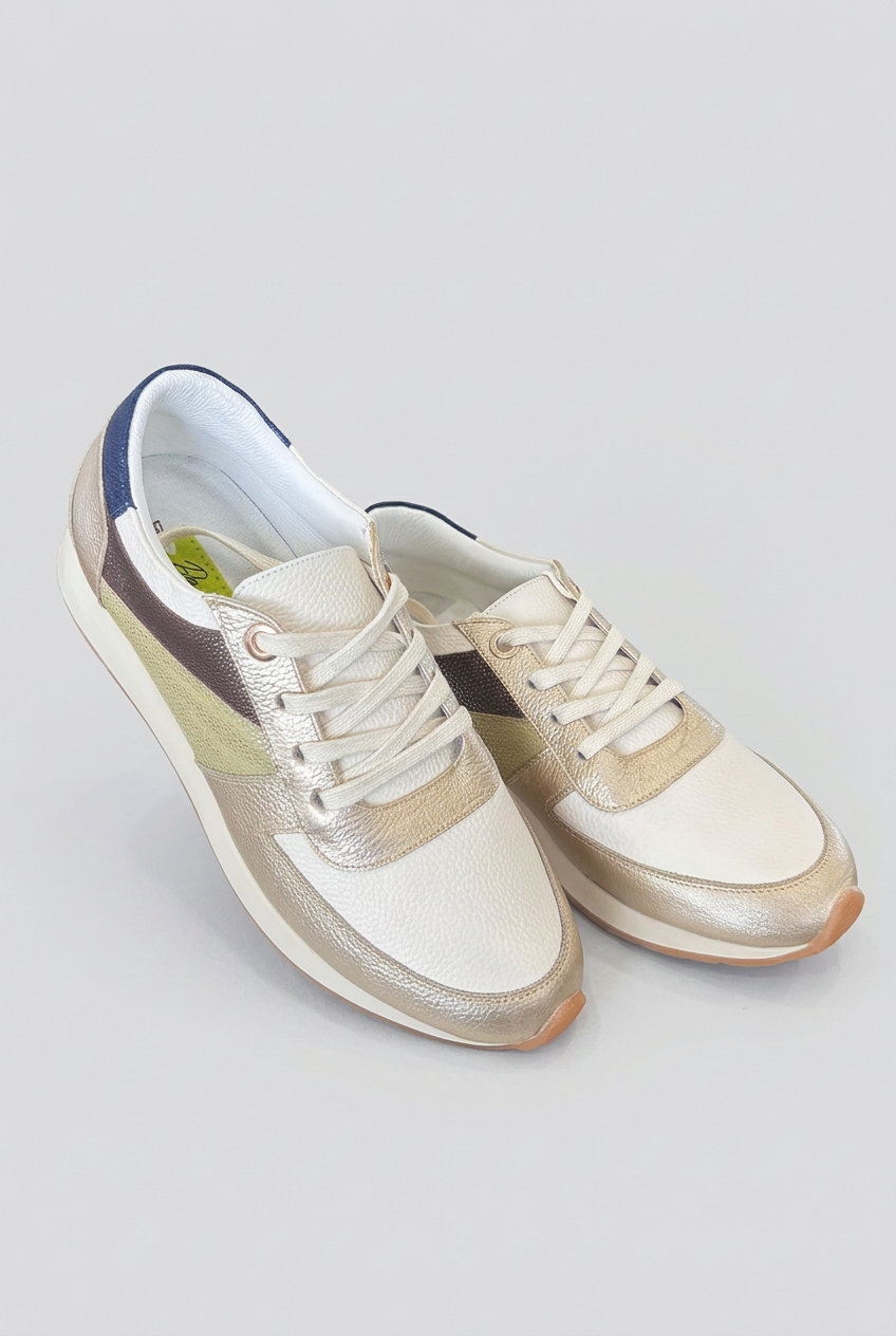 Tenis Zirconia Dorado Champagne para Mujer – Da Stefi