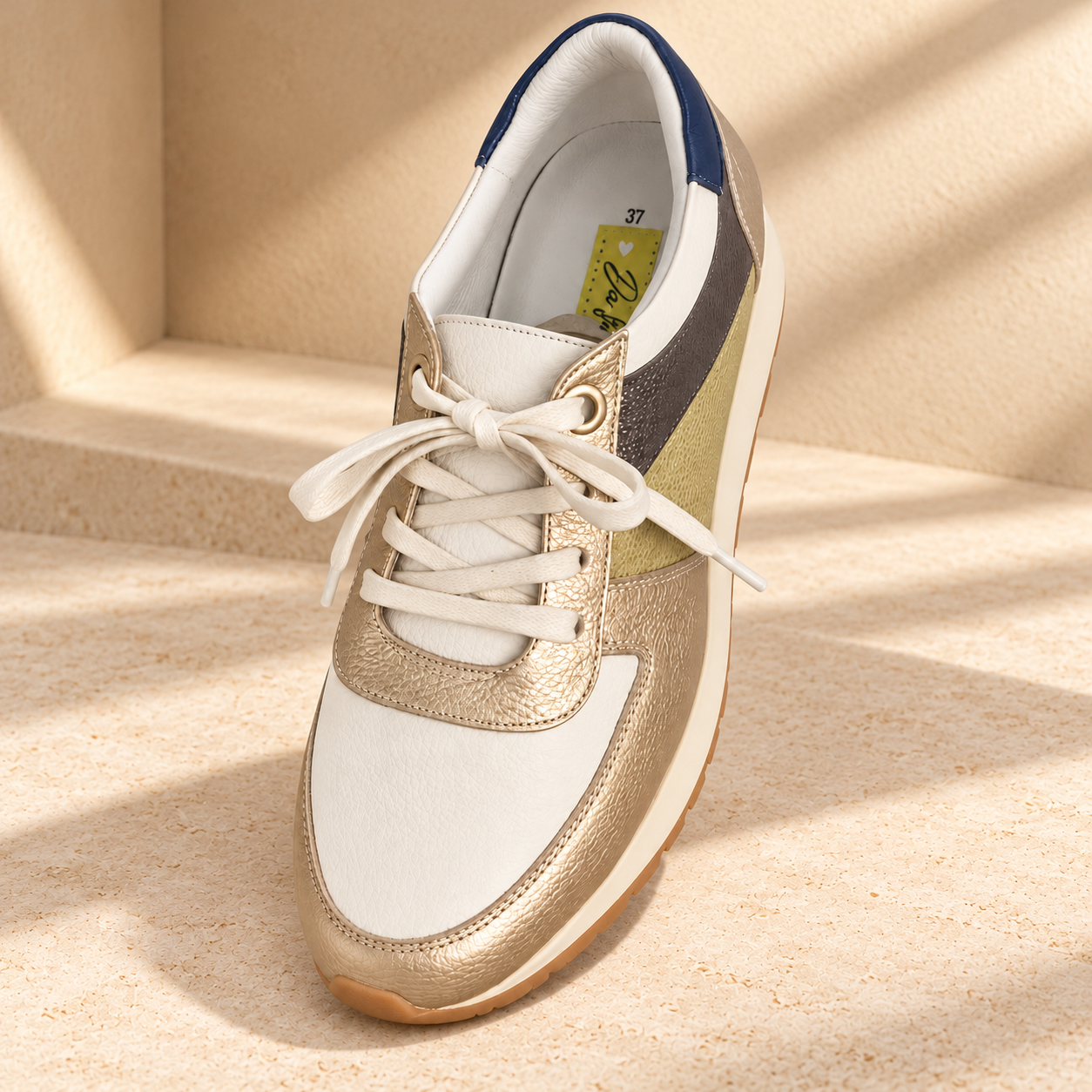 Tenis Zirconia Dorado Champagne para Mujer – Da Stefi