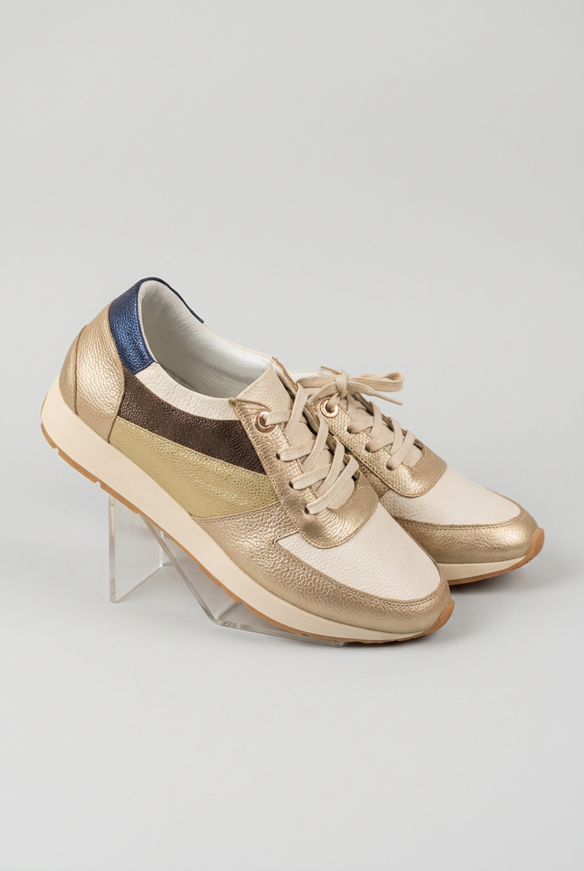 Tenis Zirconia Dorado Champagne para Mujer – Da Stefi